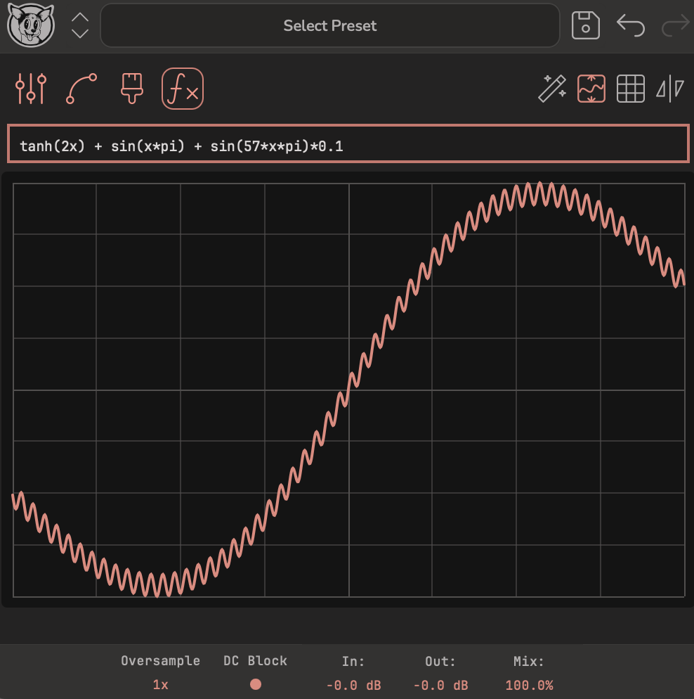 Equation Mode editor with a custom mathematical formula